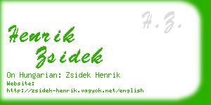 henrik zsidek business card